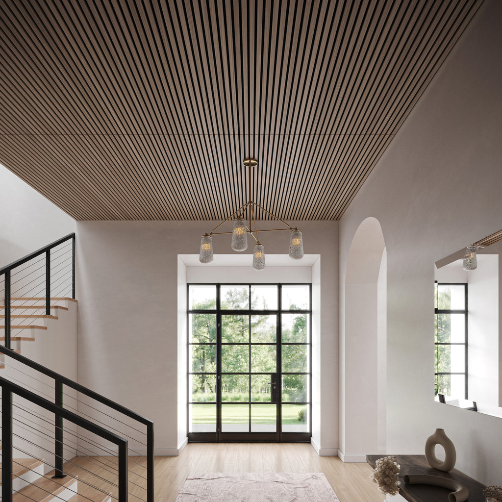 modern wood slat ceiling