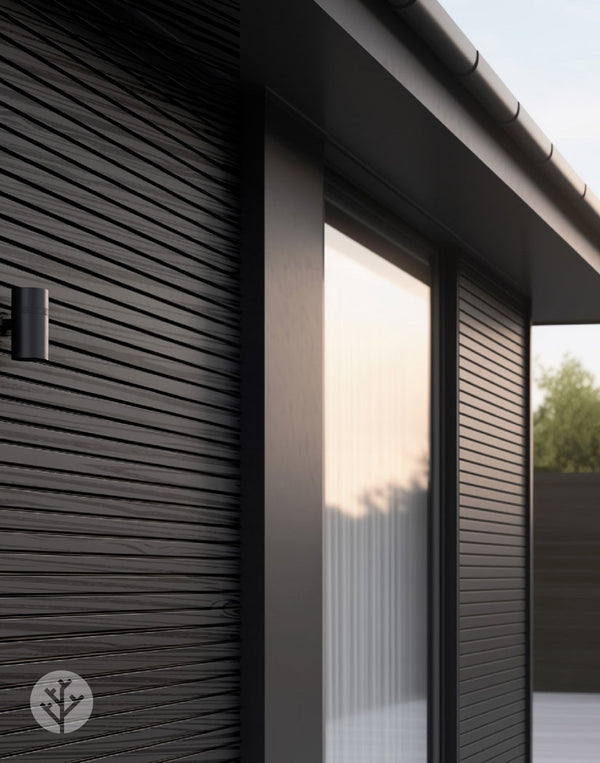 Black Exterior Wood-Effect Slat Wall Panels