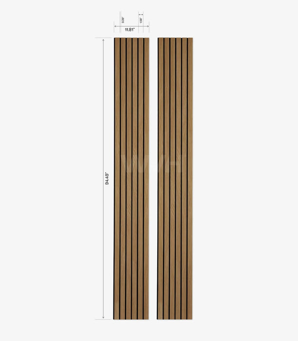 Luxury American Oak | Grey Felt | Acoustic Slat Wood Wall Panels | Original Slatpanel | Premium Wood Finish | 94.49 x 25.20