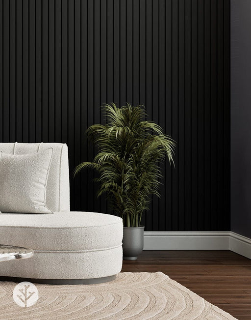 Slatpanel® Slatpanel® Luxe Leather Black Wide Slat Wood Wall Panel