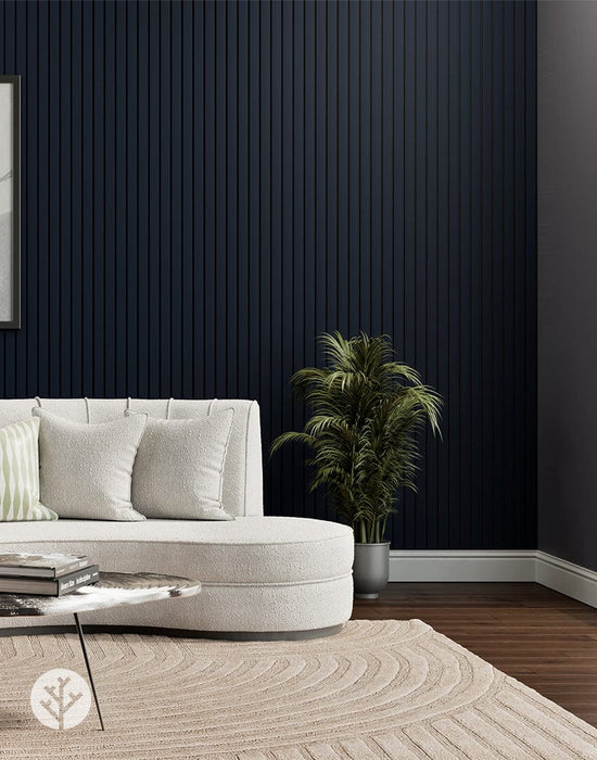 Slatpanel® Slatpanel® Luxe Leather Blue Wide Slat Wood Wall Panel