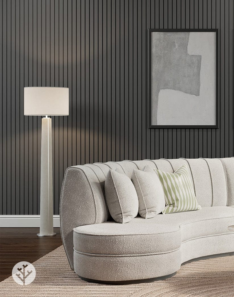 Slatpanel® Slatpanel® Luxe Leather Gray Wide Slat Wood Wall Panel