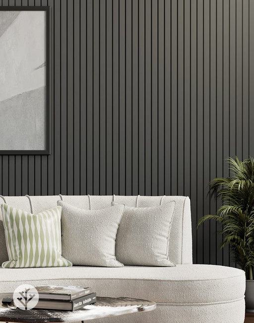 Slatpanel® Slatpanel® Luxe Leather Gray Wide Slat Wood Wall Panel