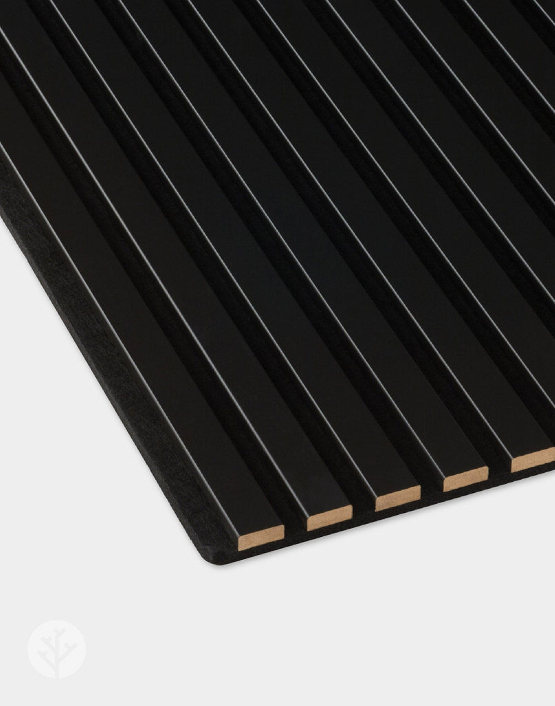 The Wood Veneer Hub Black Color Matte Acoustic Slat Wall Panels | Original Slatpanel®