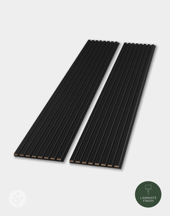 The Wood Veneer Hub Black Color Matte Acoustic Slat Wall Panels | Original Slatpanel®