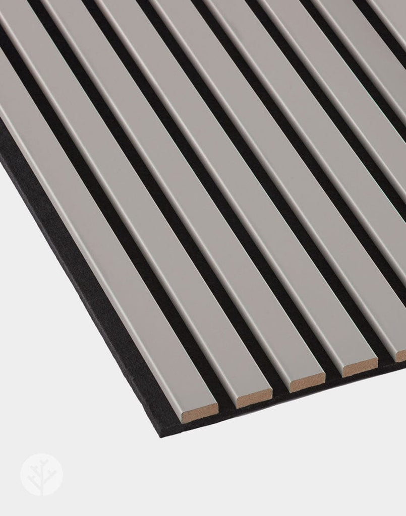 The Wood Veneer Hub Dusty Gray Color Matte Acoustic Slat Wall Panels | Original Slatpanel®