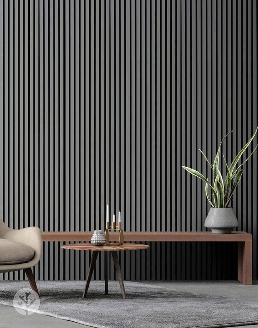 The Wood Veneer Hub Dusty Gray Color Matte Acoustic Slat Wall Panels | Original Slatpanel®