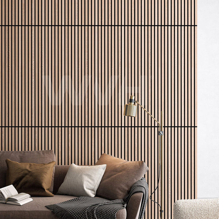 Sustainable White Oak Modular Wall Panel Natural Wood Acoustic Slat