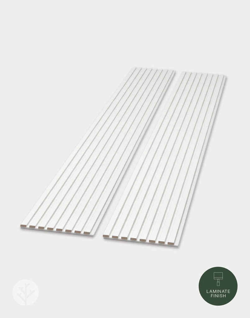 The Wood Veneer Hub Snow White Color Matte Acoustic Slat Wall Panels | Original Slatpanel®