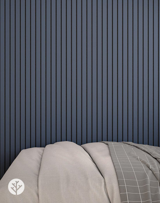 The Wood Veneer Hub Slatpanel® Luxe Blue Wide Slat Wood Wall Panel