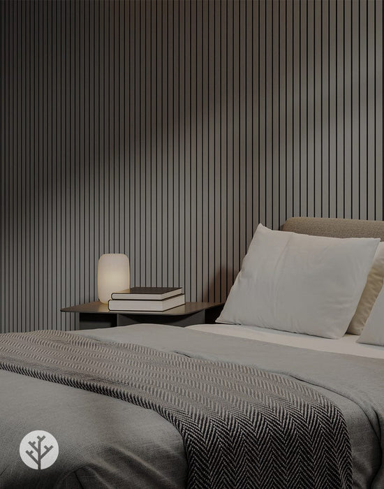 The Wood Veneer Hub Slatpanel® Luxe Gray Wide Slat Wood Wall Panel