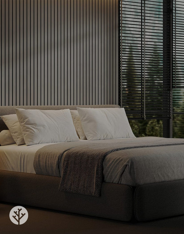 Luxe Gray Wide Slat Wood Wall Panel