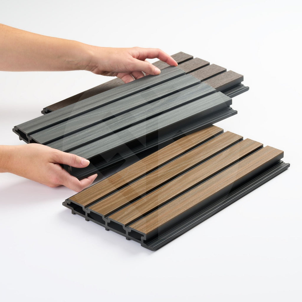 The Wood Veneer Hub Slatpanel® | Wood Effect | Exterior Composite Slat Wall Panel Sample Box