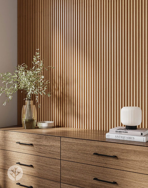 The Wood Veneer Hub Oak Slat Fluted Tambour Wood Effect Wall Panels