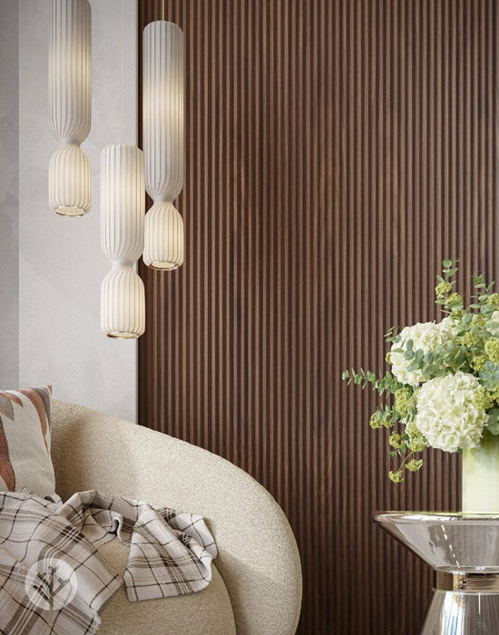 The Wood Veneer Hub Walnut Zigzag Fluted Tambour Wood Effect Wall Panels