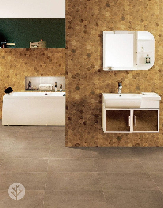 The Wood Veneer Hub Geometrical Standard-Hex Natural Wood Mosaic Wall Panels