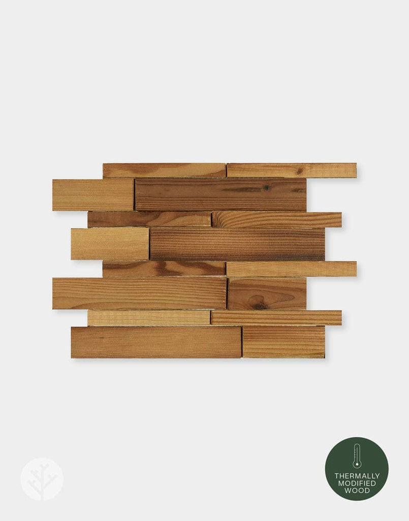 The Wood Veneer Hub Stereo Linear Natural Wood Mosaic Wall Panels